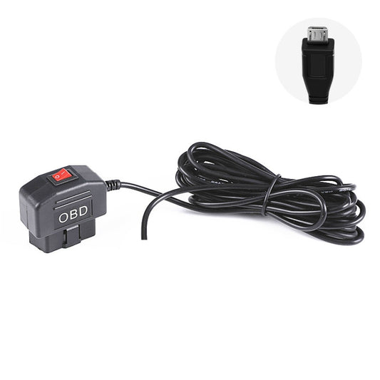 H508 OBD Car Charger Driving Recorder Power Cord 12/24V To 5V With Switch Low Pressure Protection Line, Specification: Micro Straight - In Car by buy2fix | Online Shopping UK | buy2fix