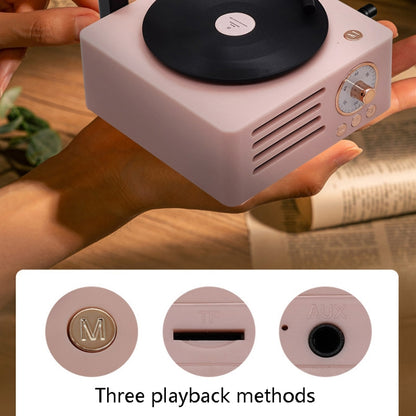 T15 Petunia Retro Vinyl Record Player Wireless Multifunction Mini Bluetooth Audio(Pink) - Mini Speaker by buy2fix | Online Shopping UK | buy2fix