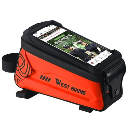 WEST BIKING 2.5L Bicycle Front Beam Mobile Phone Touch Screen Hard Shell Bag(Orange) - Bicycle Bags by WEST BIKING | Online Shopping UK | buy2fix