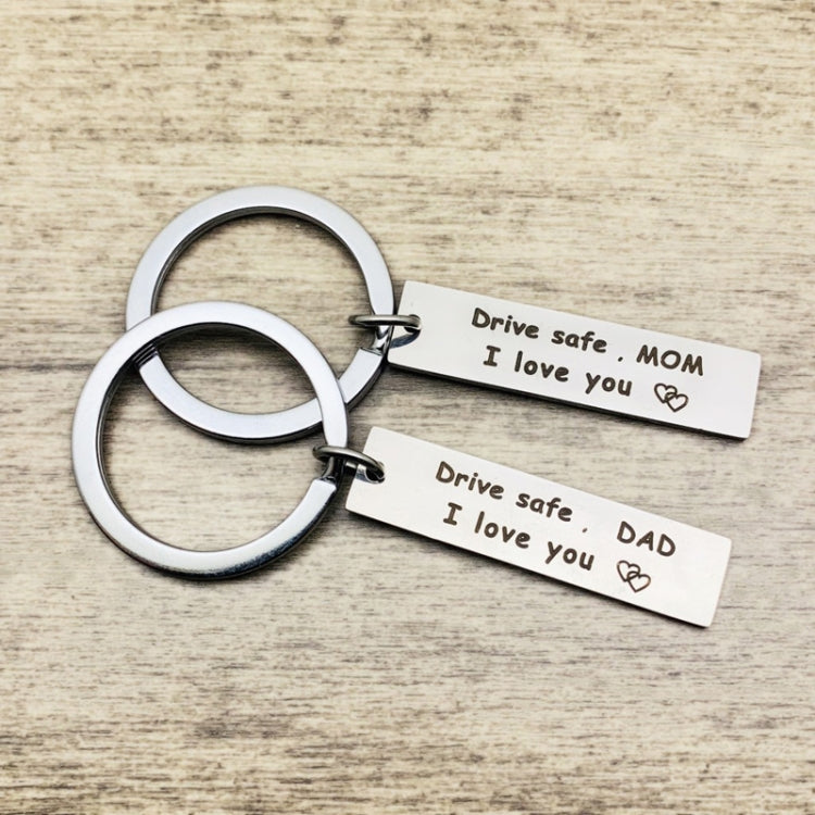 10 PCS C1010 Drive Safe Stainless Steel Tag Keychain 10x40mm(Sister) - In Car by buy2fix | Online Shopping UK | buy2fix