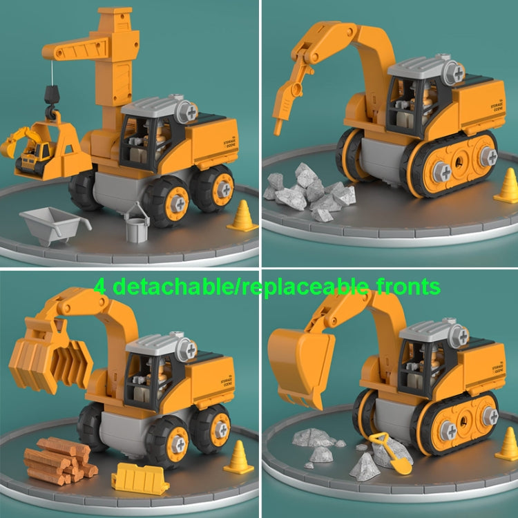 4 in 1 DIY Assembled Engineering Vehicle Rail Sliding Car Manual Version - Model Toys by buy2fix | Online Shopping UK | buy2fix