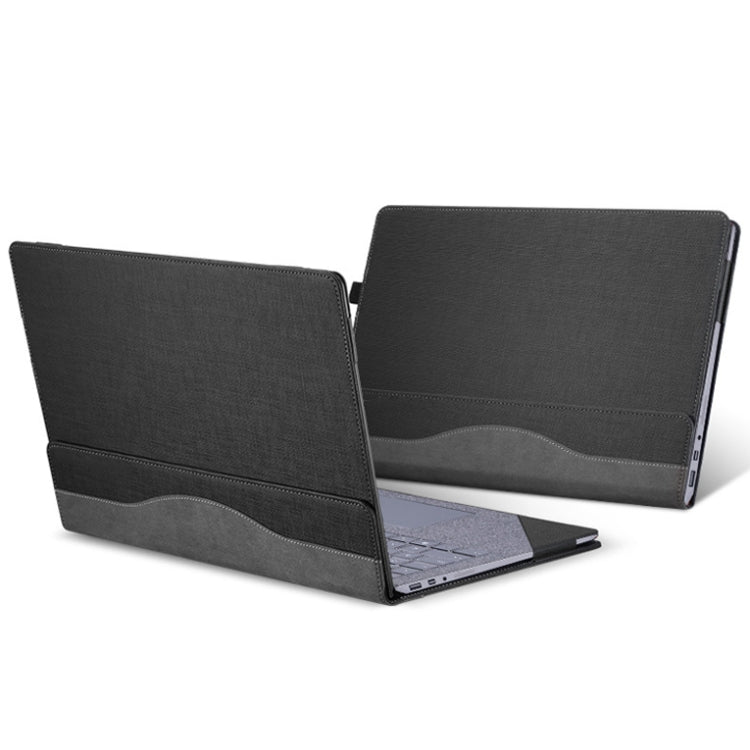 13.5 Inch Multifunctional PU Leather Laptop Sleeve For Microsoft Surface Laptop 1/2/3/4(Gentleman Gray) - Other by buy2fix | Online Shopping UK | buy2fix