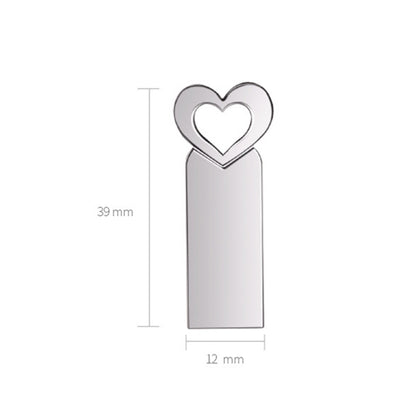 Zshqu2 Heart-Shaped USB 2.0 High Speed Metal USB Flash Drives, Capacity: 4GB(White) - USB Flash Drives by buy2fix | Online Shopping UK | buy2fix