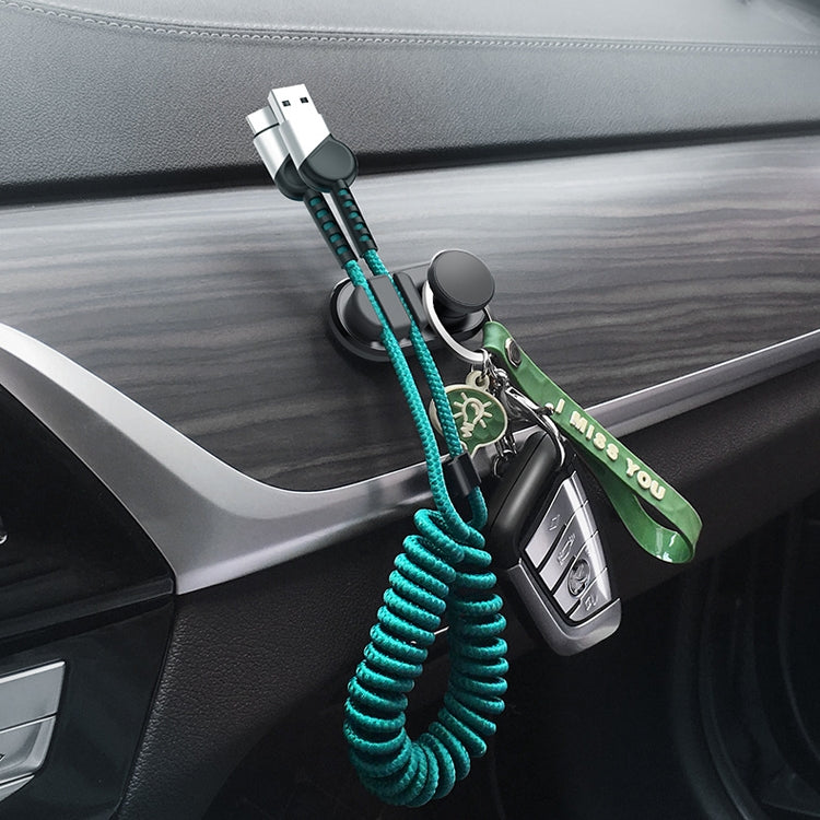 3 PCS Car Sticky Storage Data Cable Hook(Dark Green) - In Car by buy2fix | Online Shopping UK | buy2fix