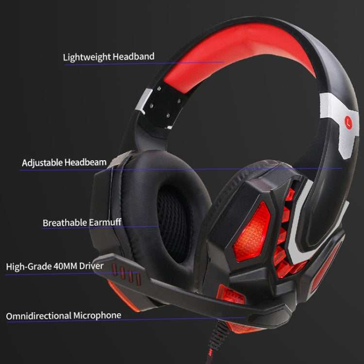 Soyto G10 Gaming Computer Headset For PS4 (Black Red) - Multimedia Headset by Soyto | Online Shopping UK | buy2fix