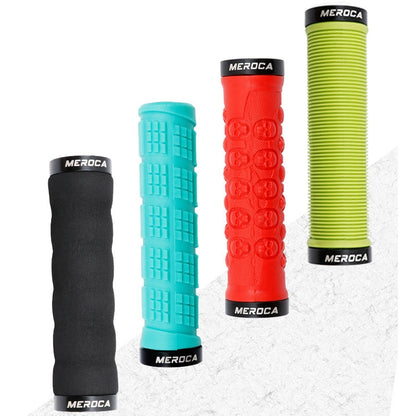 MEROCA Mountain Bike Anti-slip Shock Absorber Riding Grip Cover, Style: One Side Lock ME38 Red - Bicycle Grips by MEROCA | Online Shopping UK | buy2fix