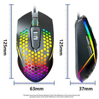 LEAVEN S50 6Keys Macro Definition Programmable RGB Lighted Gaming Wired Mouse, Cable Length: 1.5m(White) - Wired Mice by LEAVEN | Online Shopping UK | buy2fix