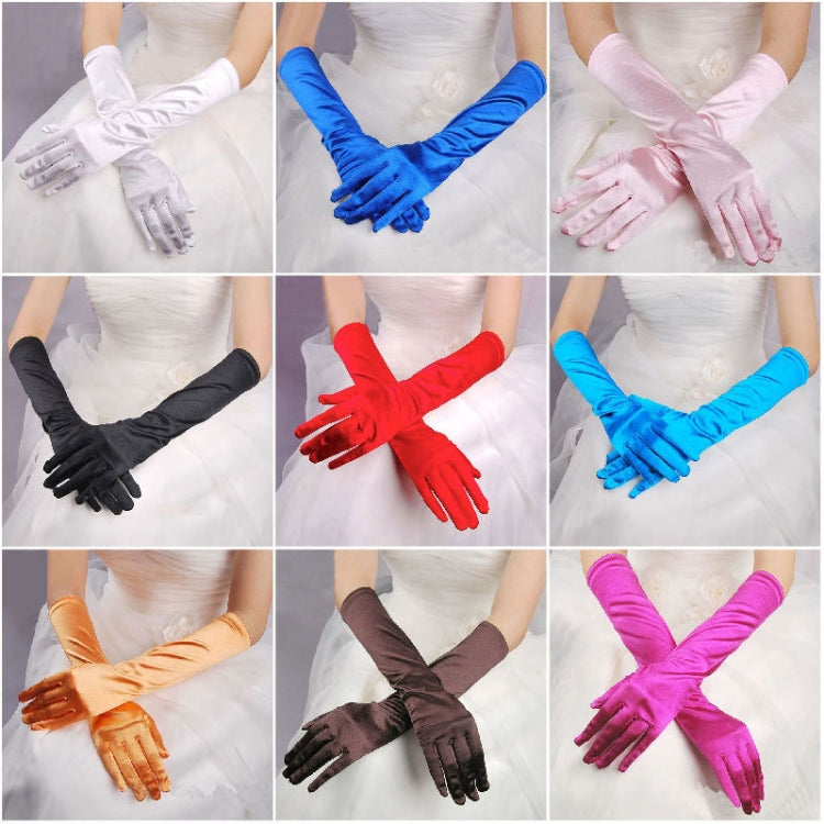 Bride Gloves Satin Long Vintage Travel Sunscreen Dress Wedding Gloves(Royal Blue) - Outdoor & Sports by buy2fix | Online Shopping UK | buy2fix