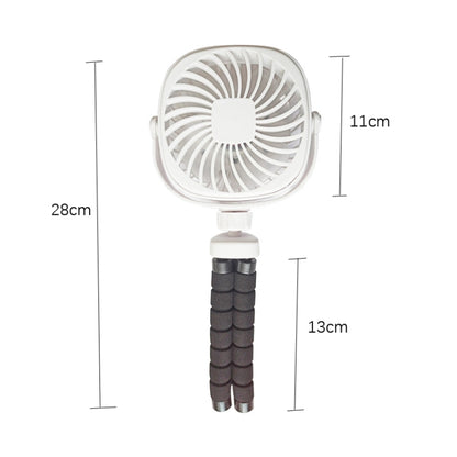 Octopus Stroller Deformation Fan Desktop Portable Handheld USB Small Fan, Colour: 1200mAh White - Consumer Electronics by buy2fix | Online Shopping UK | buy2fix