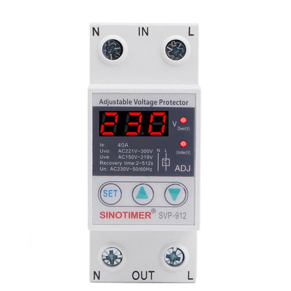 SINOTIMER SVP-912 Adjustable Self-resetting Intelligent Under-voltage Protector, Current: 40A - Other Tester Tool by SINOTIMER | Online Shopping UK | buy2fix