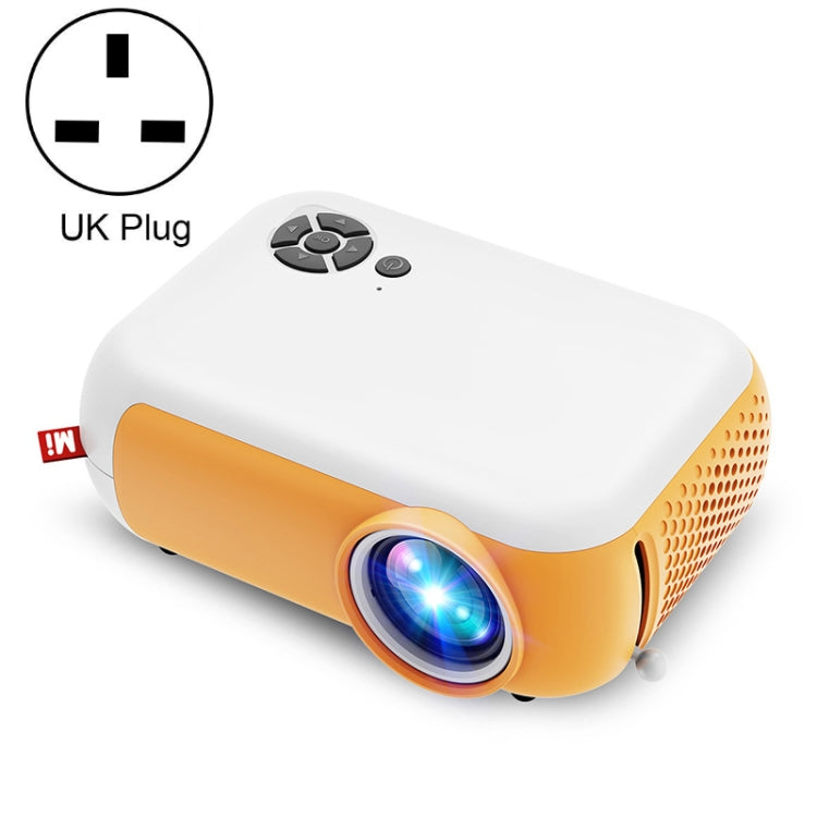 A10 480x360 Pixel Projector Support 1080P Projector ,Style: Same-screen White Yellow (UK Plug) - Consumer Electronics by buy2fix | Online Shopping UK | buy2fix
