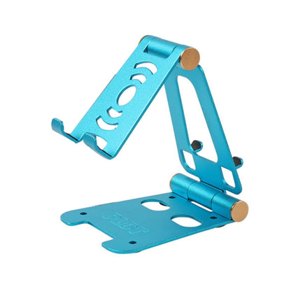 XY-02 Folding Live Aluminum Alloy Desktop Tablet Computer Mobile Phone Bracket(Blue) - Desktop Holder by buy2fix | Online Shopping UK | buy2fix