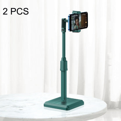 2 PCS Desktop Mobile Phone Live Broadcast Bracket Online Class Telescopic Floor Stand(Dark Green) - Consumer Electronics by buy2fix | Online Shopping UK | buy2fix