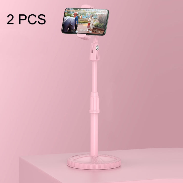 2 PCS Multifunctional Live Telescopic Mobile Phone Desktop Bracket(Cherry Blossom Pink) - Consumer Electronics by buy2fix | Online Shopping UK | buy2fix