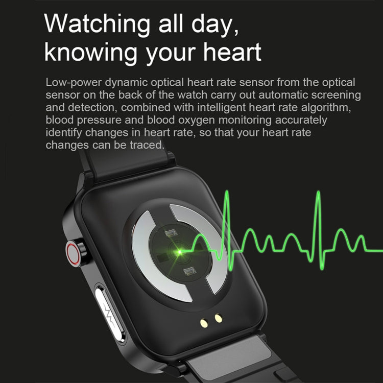 LOANIY E86 1.7 Inch Heart Rate Monitoring Smart Bluetooth Watch, Color: Black - Smart Wear by LOANIY | Online Shopping UK | buy2fix