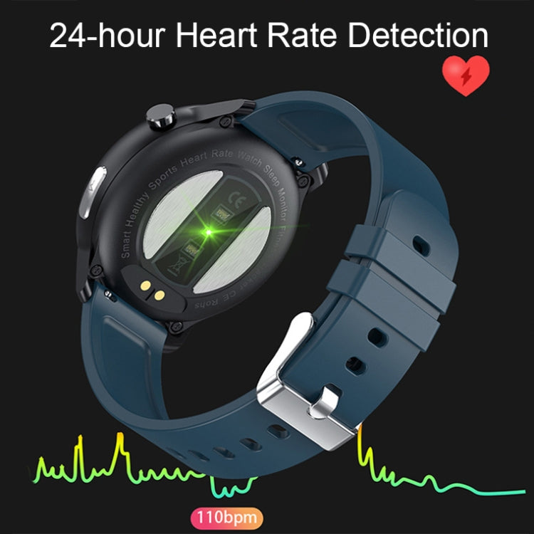 LOANIY E80 1.3 Inch Heart Rate Detection Smart Watch, Color: Blue Silicone - Smart Watches by LOANIY | Online Shopping UK | buy2fix