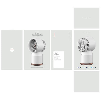 Spray Humidified LED Digital Display Office Home Fan, Style: 3600mAh Rechargeable(White) - Consumer Electronics by buy2fix | Online Shopping UK | buy2fix