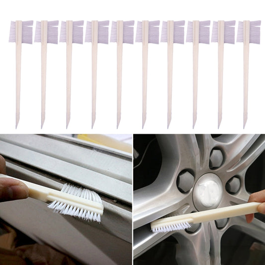 10 PCS Car Head Engine Brush Double-Sided Groove Brush(White) - In Car by buy2fix | Online Shopping UK | buy2fix