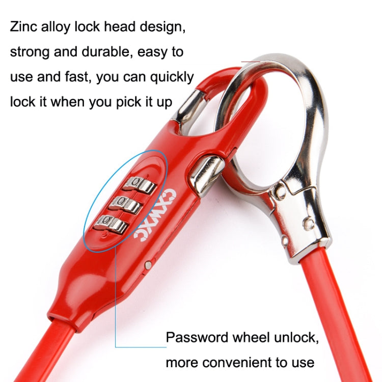 PL3001 Bicycle Mountain Bike Portable Anti-theft Password Cable Lock(Red) - Bicycle Locks & Bicycle Pumps by buy2fix | Online Shopping UK | buy2fix