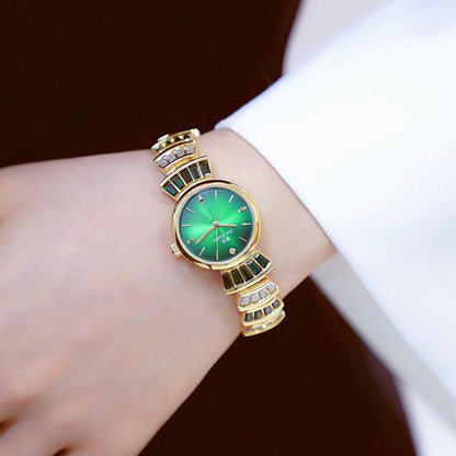 BS Bee Sister  FA1700 Diamond Inlaid Ladies Watch Symphony Wrist Watch(Golden Green) - Alloy Watches by BS Bee Sister | Online Shopping UK | buy2fix