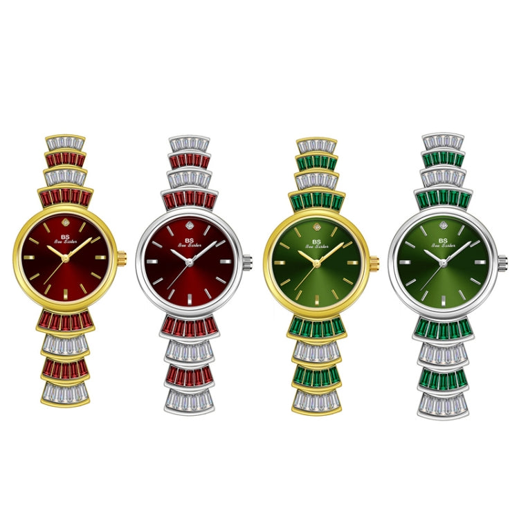 BS Bee Sister  FA1700 Diamond Inlaid Ladies Watch Symphony Wrist Watch(Golden Green) - Alloy Watches by BS Bee Sister | Online Shopping UK | buy2fix