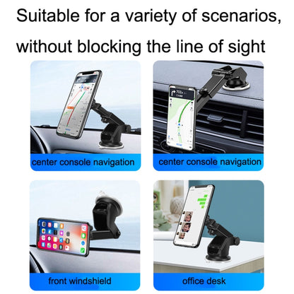 Telescopic Suction Cup Magnetic Suction Car Navigation Desktop Phone Bracket(Black) - In Car by buy2fix | Online Shopping UK | buy2fix