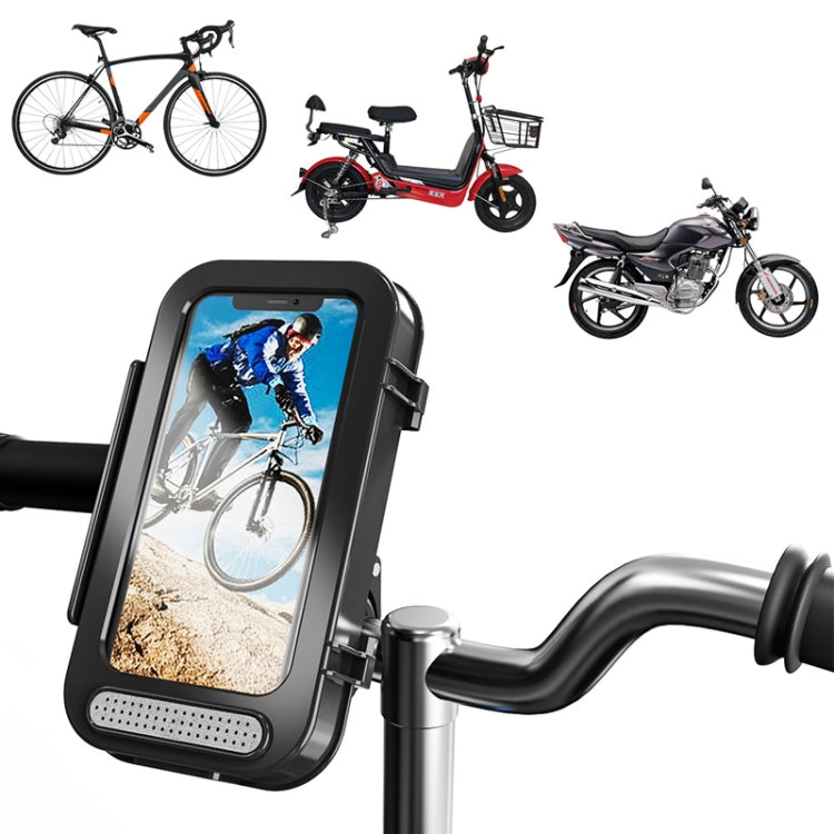 Bicycle Waterproof Bag Motorcycle Transparent Flip Phone Holder(Black) - Outdoor & Sports by buy2fix | Online Shopping UK | buy2fix