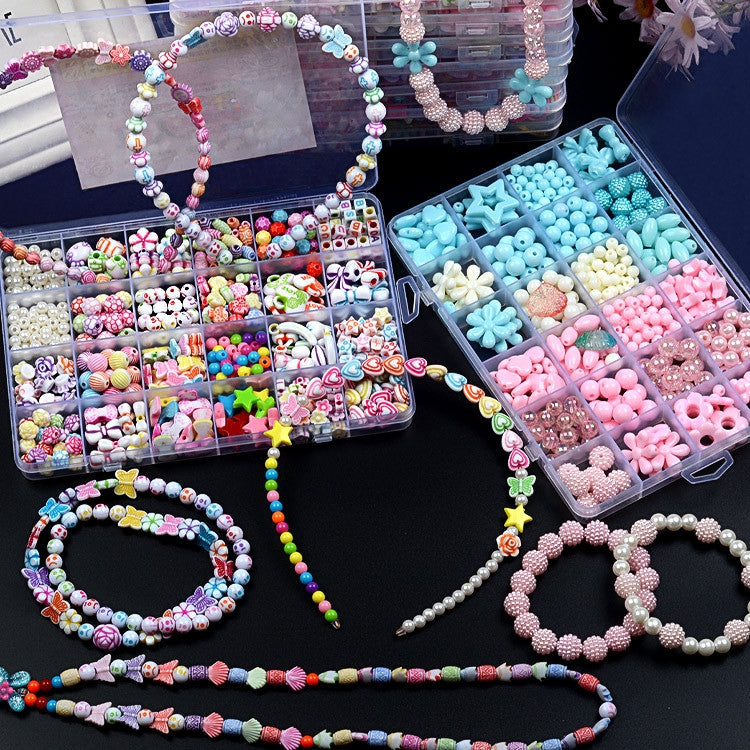 24 Grid Acrylic Beaded Kids DIY Necklace Bracelet Toys(Ice and Snow Series) - DIY Developmental Toys by buy2fix | Online Shopping UK | buy2fix