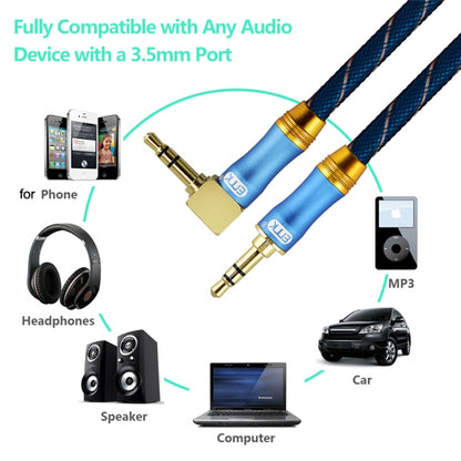 EMK 90-Degree Car 3.5mm Audio Cable Extension Cable, Cable Length: 0.5M(Blue) - Aux Cable by EMK | Online Shopping UK | buy2fix