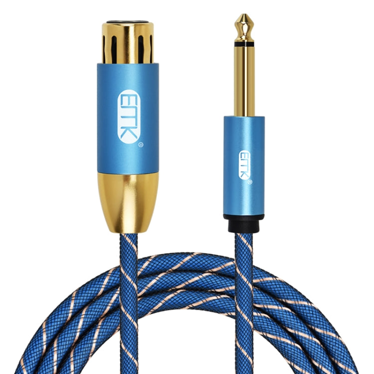 EMK KN603 2Pin 6.5mm Canon Line Balanced Audio Microphone Line,Cable Length: 1.5m(Blue) - Microphone Audio Cable & Connector by EMK | Online Shopping UK | buy2fix