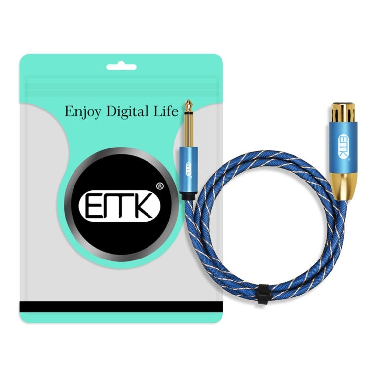 EMK KN603 2Pin 6.5mm Canon Line Balanced Audio Microphone Line,Cable Length: 3m(Blue) - Consumer Electronics by EMK | Online Shopping UK | buy2fix