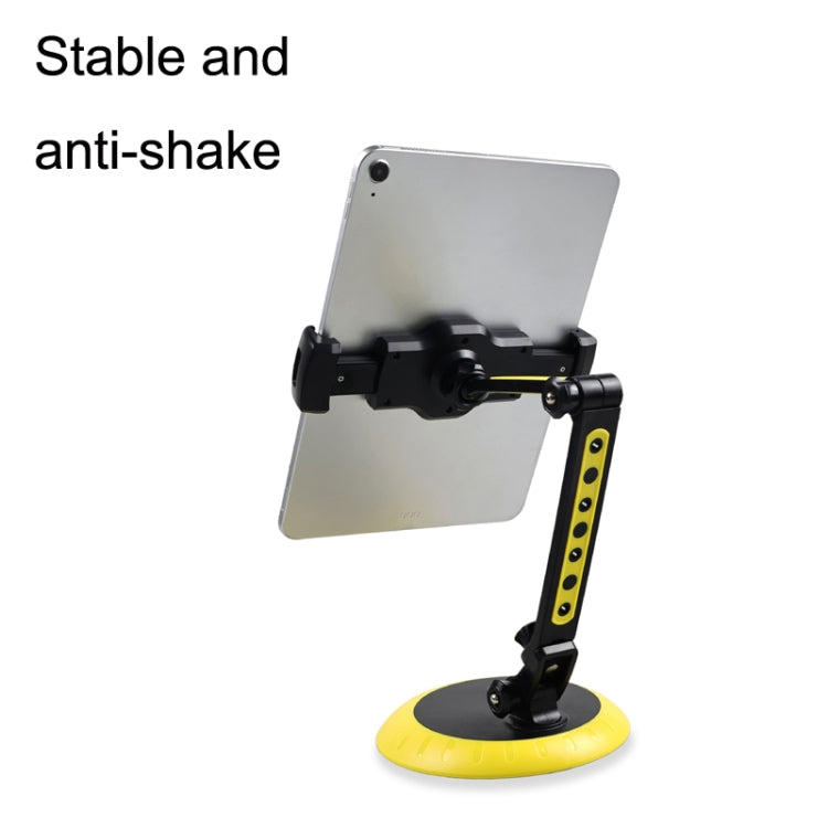 CJ-010 Rotating Desktop Tablet Bracket Foldable Online Learning Support Bracket(Yellow Black) - Desktop Holder by buy2fix | Online Shopping UK | buy2fix