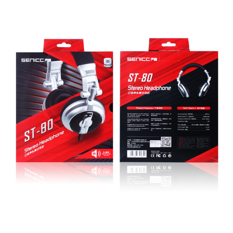 SENICC ST-80 Head-mounted HIFI Headset Spring Line Headset(Silver) - Multimedia Headset by SENICC | Online Shopping UK | buy2fix