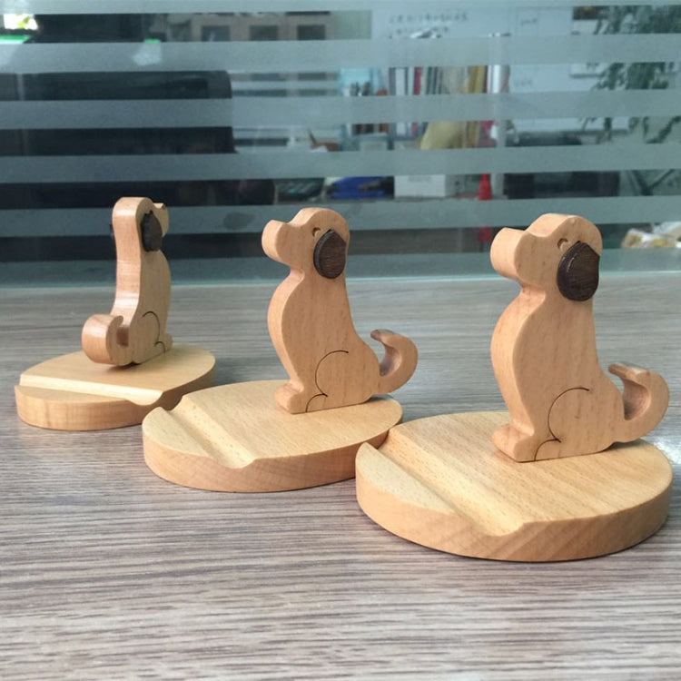 Wooden Mobile Phone Bracket Beech Lazy Mobile Phone Holder,Style: Golden Retriever - Desktop Holder by buy2fix | Online Shopping UK | buy2fix