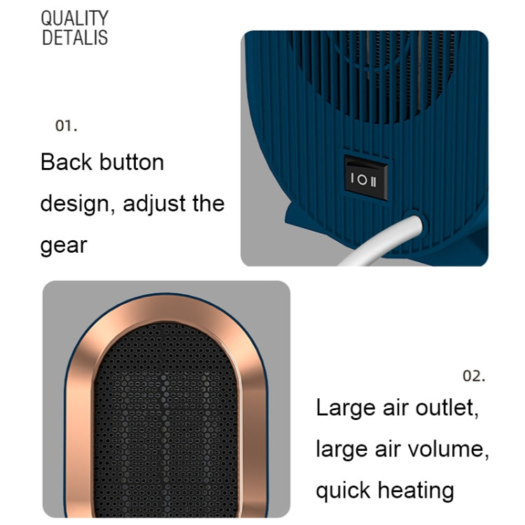 XH-1201 Winter Desktop Small Heater Quiet Fast Heat PTC Electric Heater, CN Plug(Green) - Consumer Electronics by buy2fix | Online Shopping UK | buy2fix
