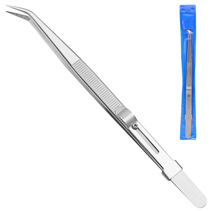 Diamond Jewellery Tweezers With Slotted Stainless Steel Tweezers ,Spec: Bending - Clothing & Beauty by buy2fix | Online Shopping UK | buy2fix