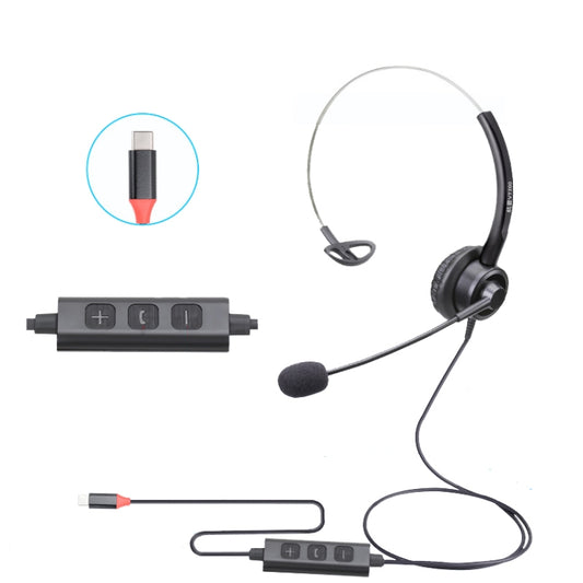 VT200 Single Ear Telephone Headset Operator Headset With Mic,Spec: Type-C With Answer Key - Consumer Electronics by buy2fix | Online Shopping UK | buy2fix