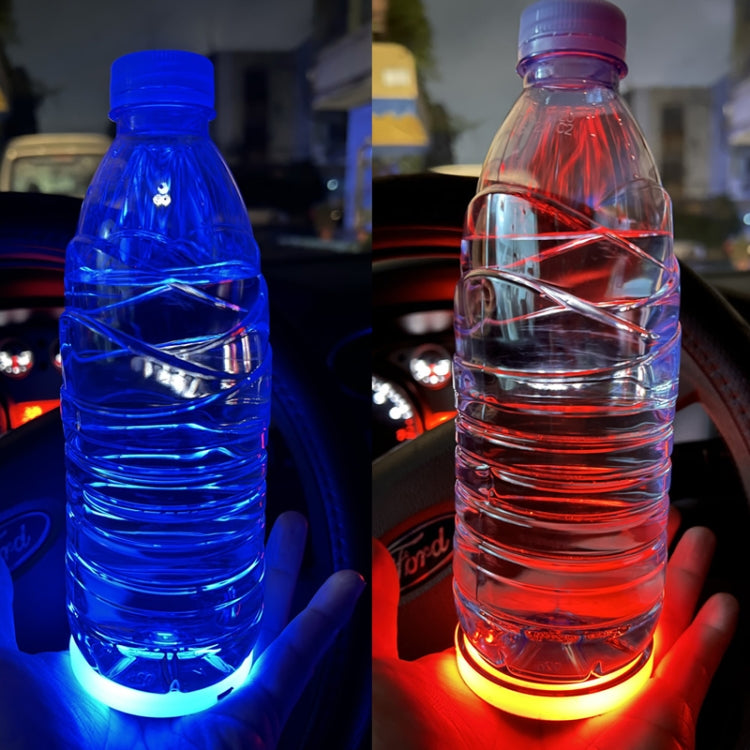 1 Pair Automotive LED Colorful Luminous Water Coaster Acrylic Car Cup Tank Atmosphere Lamp(Star Model) - In Car by buy2fix | Online Shopping UK | buy2fix