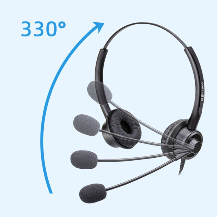 VT200D Double Ears Telephone Headset Operator Headset With Mic,Spec: 3.5mm Single Plug To USB - Consumer Electronics by buy2fix | Online Shopping UK | buy2fix