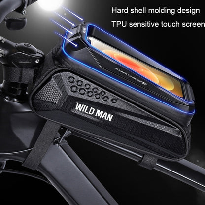 WILD MAN MS77 1.2L Mountain Bike EVA Hard Shell Touch Screen Front Beam Bag(Black) - Bicycle Bags by WILD MAN | Online Shopping UK | buy2fix