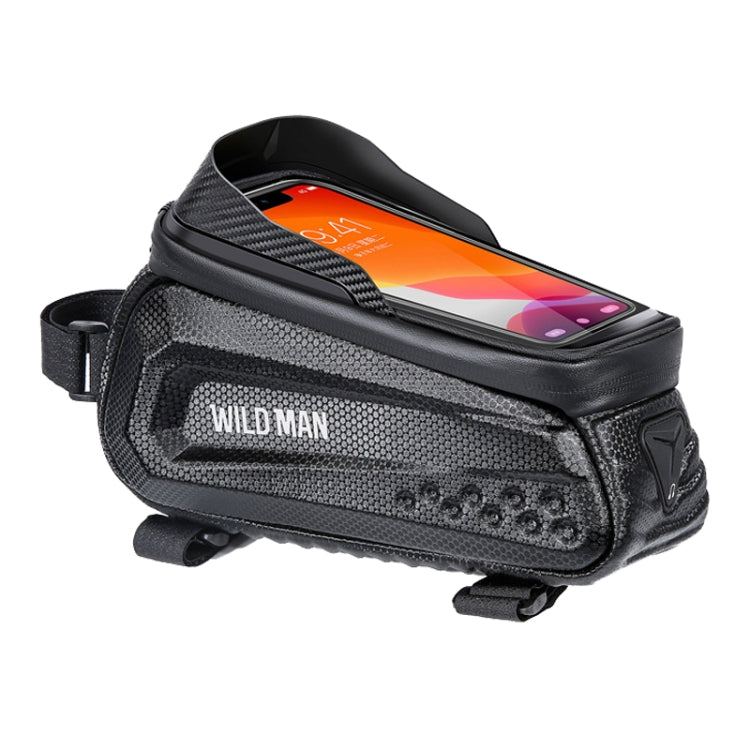 WILD MAN E10 1L Mountain Bike EVA Hard Shell Touch Screen Front Beam Bag(Black) - Bicycle Bags by WILD MAN | Online Shopping UK | buy2fix