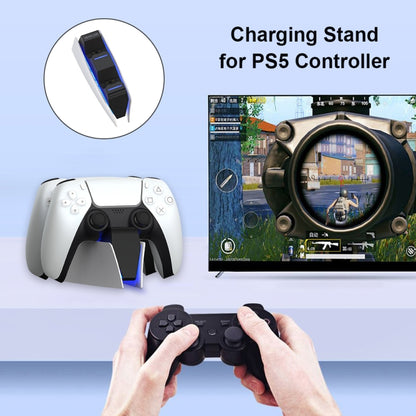 HONCAM For PS5 Gamepad Charger Dual Dock Charger(White) - Charger & Power by HONCAM | Online Shopping UK | buy2fix