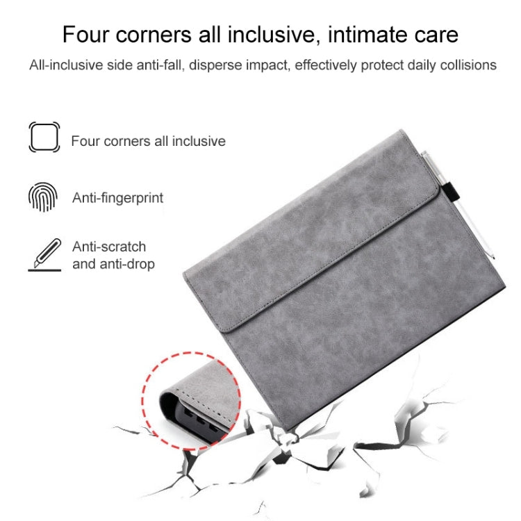 For Microsoft Surface Pro 8 Tablet Protective Case Holder(Microfiber Lambskin Texture Gray Case) - Others by buy2fix | Online Shopping UK | buy2fix