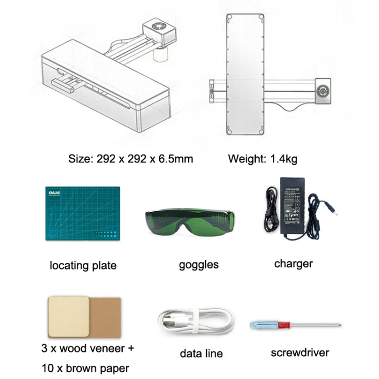 DAJA DJ7 7W Non-metal Laser Carvings Mini Marking Machine Can Cut Wood Board Paper Leather, US Plug - DIY Engraving Machines by DAJA | Online Shopping UK | buy2fix