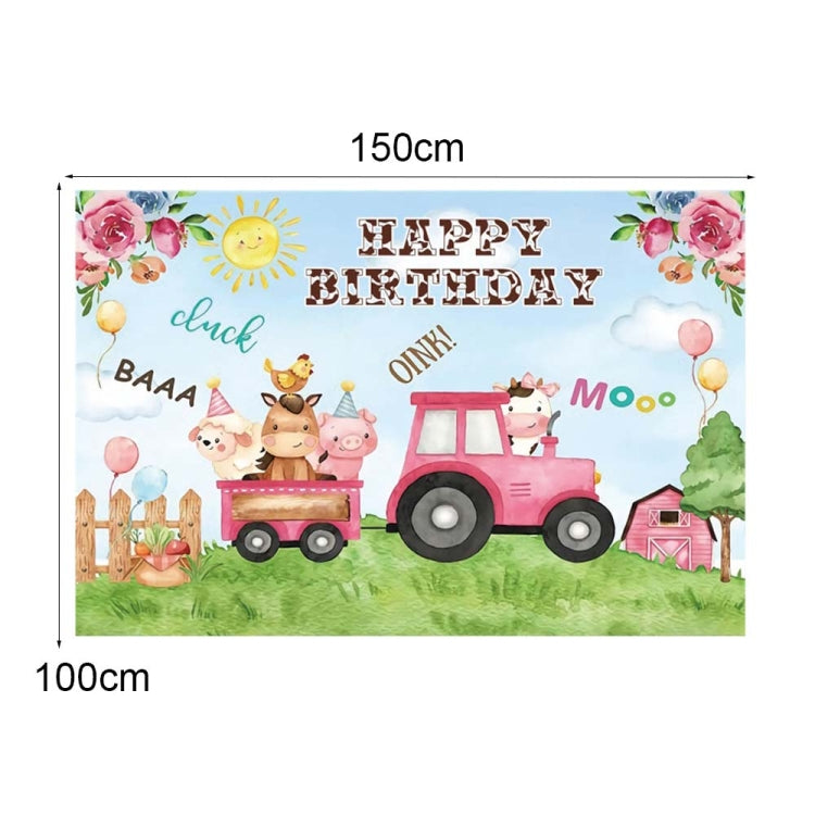 1.5m x 1m Cartoon Farm Animals Photography Backdrop Birthday Party Background Decoration(MSC01646) - Camera Accessories by buy2fix | Online Shopping UK | buy2fix