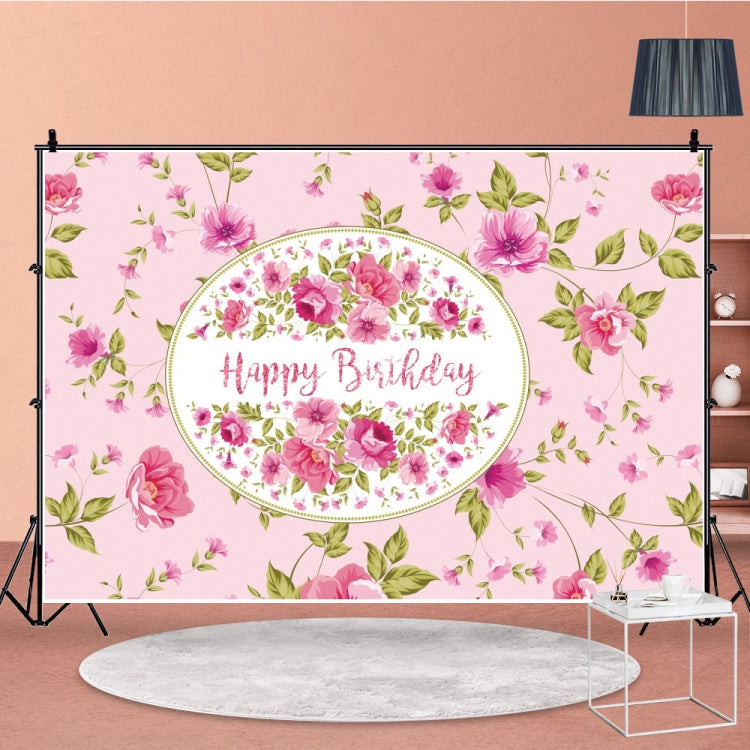 1.5m x 1m Flower Series Happy Birthday Party Photography Background Cloth(MDU04215) - Camera Accessories by buy2fix | Online Shopping UK | buy2fix