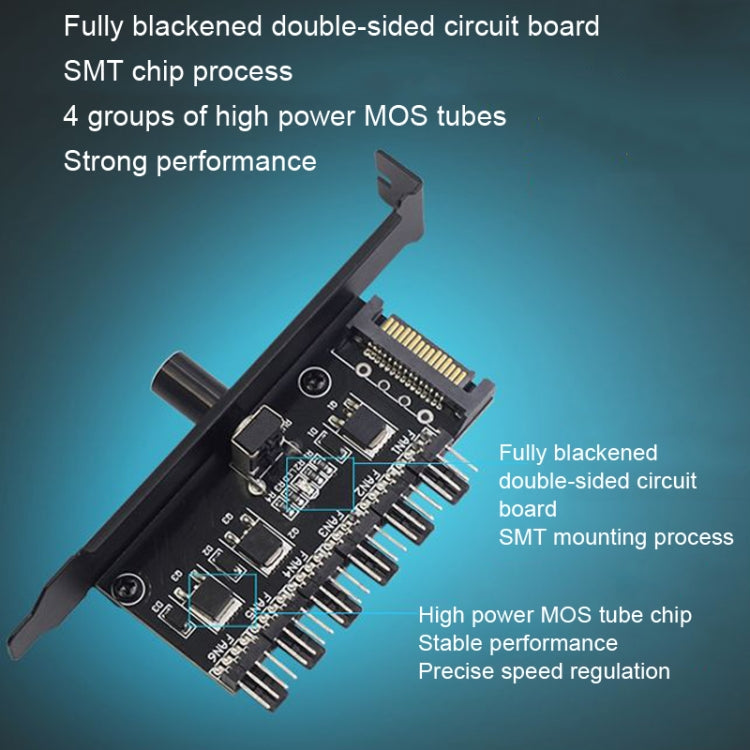 PIC Bit Case Cooling Fan Control Switch PWM 6 Way Computer Fan Speed Controller(SATA) - Others by buy2fix | Online Shopping UK | buy2fix