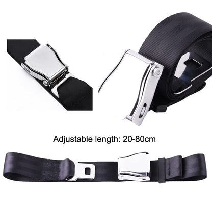 Two Point Aircraft Buckle Adjustable Seat Belt Extended Band(Gray) - In Car by buy2fix | Online Shopping UK | buy2fix