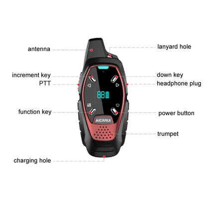 LED Display USB Charging Wireless Handheld Small Mini Walkie Talkie(Red) - Consumer Electronics by buy2fix | Online Shopping UK | buy2fix
