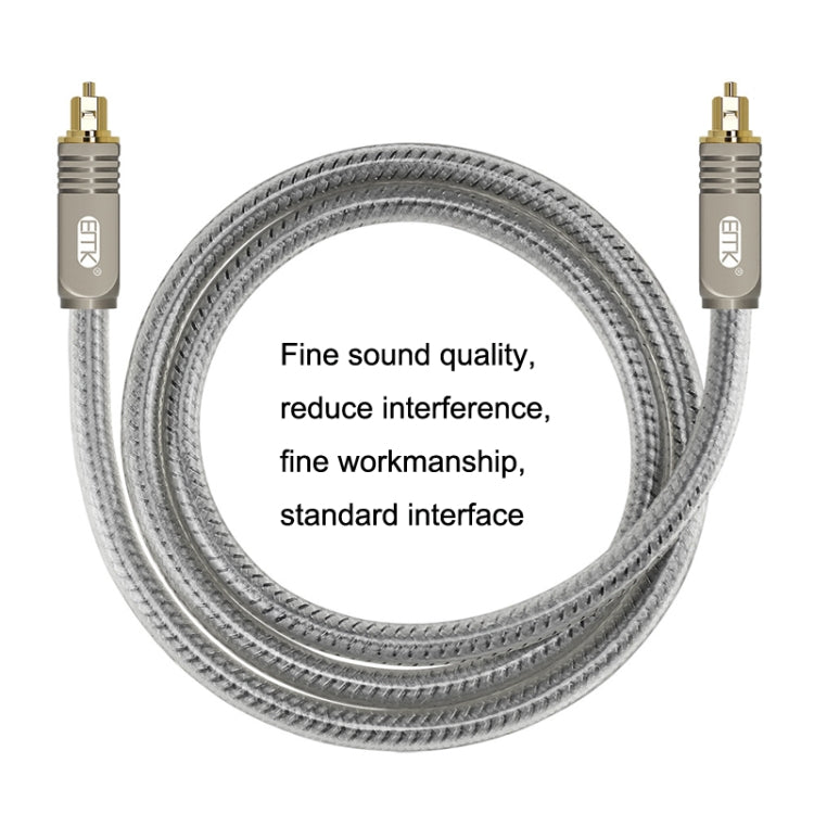 EMK YL/B Audio Digital Optical Fiber Cable Square To Square Audio Connection Cable, Length: 10m(Transparent Gray) -  by EMK | Online Shopping UK | buy2fix